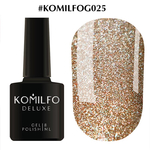 Гель-лак Komilfo DeLuxe Series G025 (светло-коричневый с разноцветными блестками), 8 мл