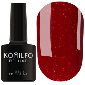Гель-лак Komilfo Deluxe Series Dusk Collection №D305 (малиново-червоний, мікроблиск), 8 мл