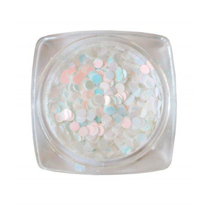 Komilfo диско дизайн №041, белые, голограмма, (розовый перелив), 2 мм, (1 г), Цвет: 041