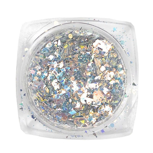 Komilfo блесточки MIX chameleon 001, микс размеров, (серебряный/оранжевый/голубой), 1,5 г, Цвет: 001
