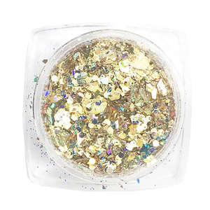 Komilfo блесточки MIX chameleon 002, микс размеров, (золотой/зеленый/голубой), 1,5 г, Цвет: 002
