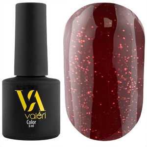 Гель-лак Valeri №015 (винно-бордовый, микроблеск), 6 мл
