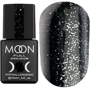Гель-лак MOON FULL color Gel polish №319 (черно-зеленый с серебристым шиммером), 8 мл