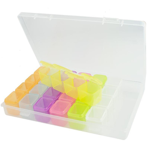 Контейнер для декора разборной, цветной, 28 ячеек, 11х17,5 см