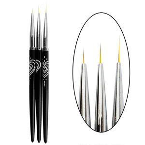 Набор кистей для рисования, черные с колпачком 0, 00, 000 L-36