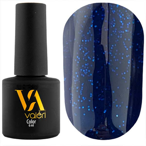 Гель-лак Valeri №113 (черно-синий с синими блестками), 6 мл