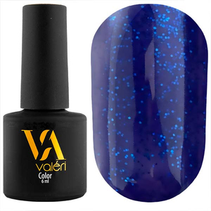 Гель-лак Valeri №114 (синий с синими блестками), 6 мл