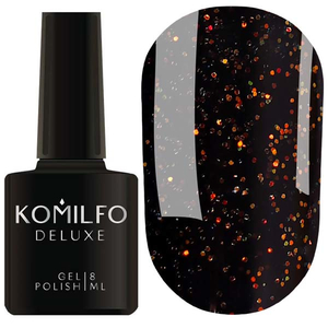 Komilfo No Wipe Top Gold - топ без липкого слоя с золотыми блестками, 8 мл