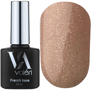 Valeri French base №020 (ніжно-персиковий зі срібним мікроблиском), 12 мл, Об`єм: 12 мл, Колір: 020