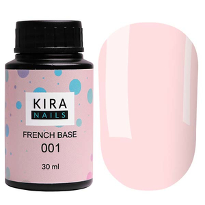 Kira Nails French Base 001 (нежно-розовый), 30 мл, Объем: 30 мл, Цвет: 001
