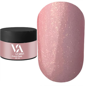 Valeri French base №001 (светло-розовый с золотистым микроблеском), 30 мл, Объем: 30 мл, Цвет: 001