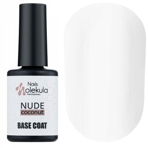 Molekula Rubber Base Nude - Coconut - камуфляжная база (белый молочный, эмаль), 12 мл, Цвет: Coconut