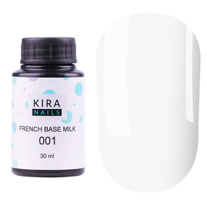 Kira Nails French Base Milk 001 (молочная), 30 мл, Объем: 30 мл, Цвет: Milk 001