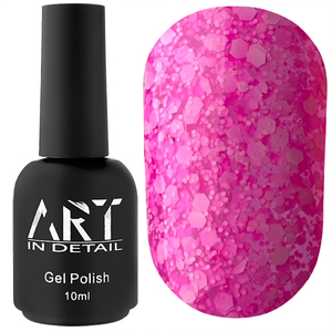 Гель-лак ART Bubble №B001 (напівпрозорий рожевий з білими пластівцями), 10 мл, Об`єм: 10 мл, Колір: B001