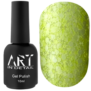 Гель-лак ART Bubble №B004 (напівпрозорий жовтий з білими пластівцями), 10 мл, Об`єм: 10 мл, Колір: B004