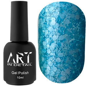 Гель-лак ART Bubble №B006 (напівпрозорий блакитний з білими пластівцями), 10 мл, Об`єм: 10 мл, Колір: B006