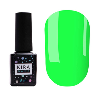 Гель-лак Kira Nails №185 (неоново-салатовий, емаль) 6 мл