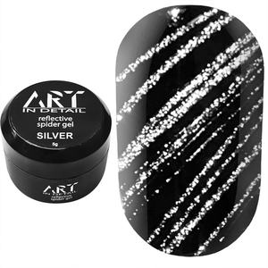 Гель Паутинка светоотражающая ART Reflective Spider Gel Silver, 5 мл, Цвет: Silver
