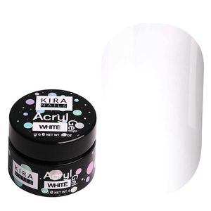 Kira Nails Acryl Gel White, 15 г, Об`єм: 15 г, Колір: White