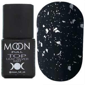 Матовий топ з срібними пластівцями MOON FULL TOP Leaf Silver Без ЛШ, 8 мл