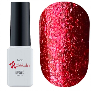 Гель-лак Molekula DIAMOND №513 (красный, микроблеск), 6 мл