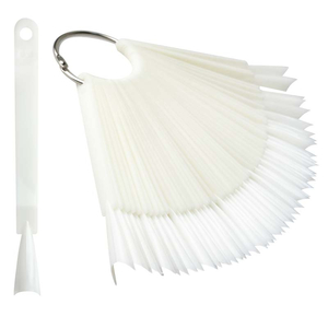 Типсы на кольце на 50 образцов, молочные обратный острый конус, Цвет: Молочные