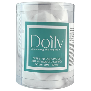 Салфетки безворсовые 6х6 см Doily 400 шт в тубусе, белые