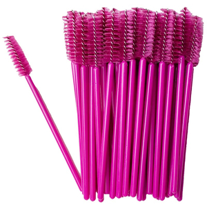 Щеточка для бровей и ресниц прямая, малиновая, 50 шт.