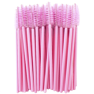 Щеточка для бровей и ресниц прямая, нежно-розовая, 50 шт., Цвет: 020