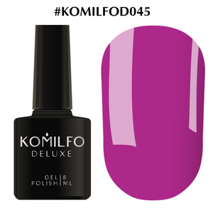 Гель-лак Komilfo Deluxe Series D045 (приглушений темно-ліловий, емаль), 8 мл