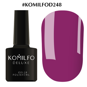 Гель-лак Komilfo Deluxe Series D248 (темный, приглушенно-лиловый, эмаль), 8 мл