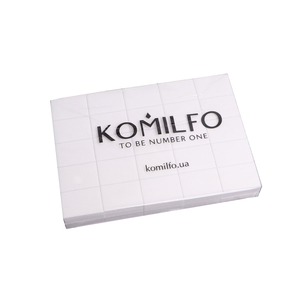 Шлифовщик для ногтей Komilfo Mini 32*25*12 мм белый 120/120 (50 шт. в пачке)