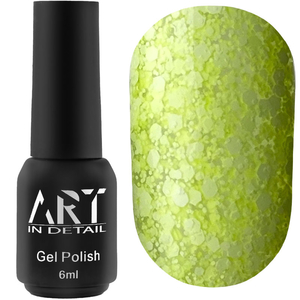 Гель-лак ART Bubble №B004 (полупрозрачный желтый с белыми хлопьями), 6 мл