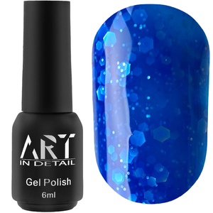 Гель-лак ART Bubble №B010 (полупрозрачный синий с белыми хлопьями), 6 мл