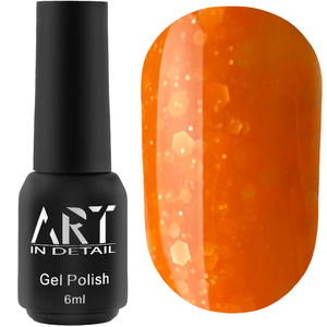Гель-лак ART Bubble №B012 (полупрозрачный оранжевый с белыми хлопьями), 6 мл
