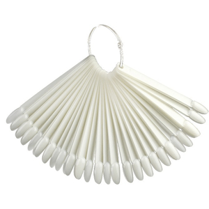 Типсы на кольце белые, миндальная форма, 50 шт, Цвет: Белые