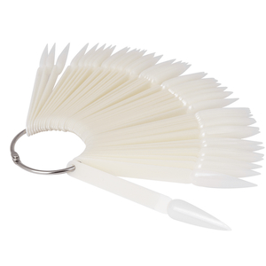 Типсы на кольце 50 шт молочные, острая форма, Цвет: Молочные