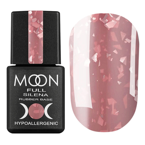MOON FULL Potal Rubber Base Silena №2035 (натурально-розовый с серебристой поталью), 8 мл, Цвет: 2035
