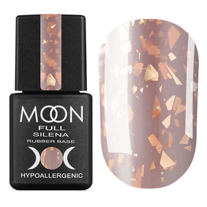 MOON FULL Potal Rubber Base Silena №2034 (бежевый с золотой поталью), 8 мл, Цвет: 2034