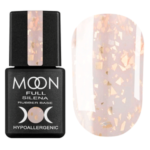 MOON FULL Potal Rubber Base Silena №2025 (светло-персиковый с золотистой поталью), 8 мл, Цвет: 2025