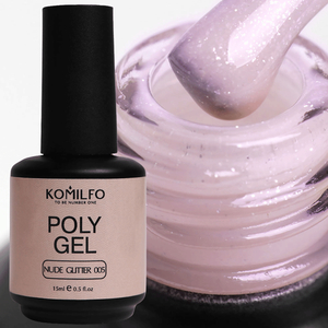 Komilfo PolyGel 005 Nude Glitter, 15 мл (с шиммером), Объем: 15 мл, Цвет: Nude Glitter