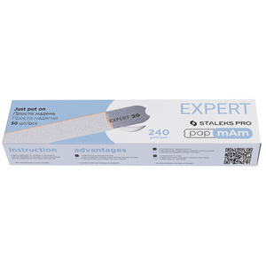 Набор сменных файлов белых papmAm для пилки прямой 240 грит STALEKS PRO EXPERT 22 50 шт DFCE-22-240w, Форма: Прямая, Вид: Бесклеевые сменные файлы (pap mAm), Серия: EXPERT
, Слой: без пенного слоя, Абразивность: 240 грит