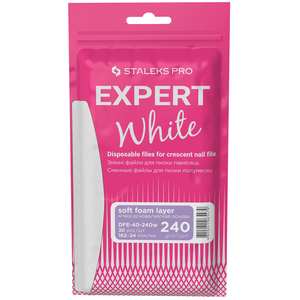 Сменные белые файлы для пилки полумесяц на мягкой основе 240 грит STALEKS PRO EXPERT 40 30 шт DFE-40-240w