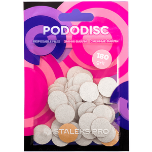 Сменные файлы белые для педикюрного диска 180 грит STALEKS PRO PODODISC S 50 шт PDF-15-180w, Вид: Сменные файлы, Диаметр: 15 мм, Абразивность: 180
