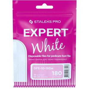 Сменные файлы белые для терки педикюрной 180 грит STALEKS PRO EXPERT 10 30 шт DFE-10-180w, Вид: Сменные файлы, Абразивность: 180
