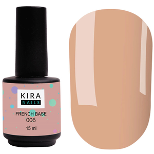 Kira Nails French Base 006 (теплый бежевый), 15 мл, Объем: 15 мл, Цвет: 006
