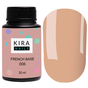 Kira Nails French Base 006 (теплый бежевый), 30 мл, Объем: 30 мл, Цвет: 006
