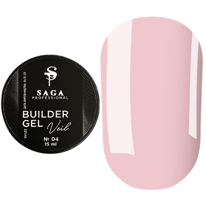 Гель для нарощування SAGA Builder Gel Veil №4 Rose Pink 15 мл, Об`єм: 15 мл, Колір: Rose Pink