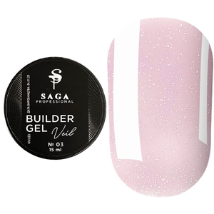 Гель для нарощування SAGA Builder Gel Veil №3 Orchid shimmer 15 мл, Об`єм: 15 мл, Колір: Orchid shimmer