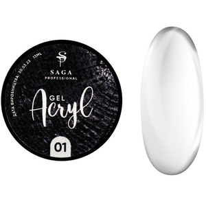 Акрил-гель Saga Professional Acryl Gel 01, 13 мл, Объем: 13 мл, Цвет: 01
